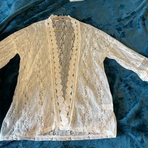 White lace cardigan or beach cover